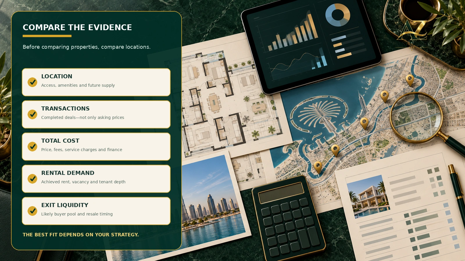 Compare location evidence, total costs, rental demand and exit liquidity&mdash;not price alone.